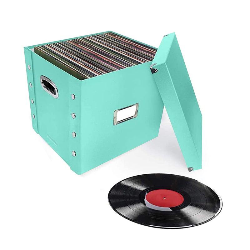 Snap-N-Store Vinyl Record Storage Box - 12" - 1 Pack- Crate Holds up to 75 Vinyl Albums - Mint - Image 1